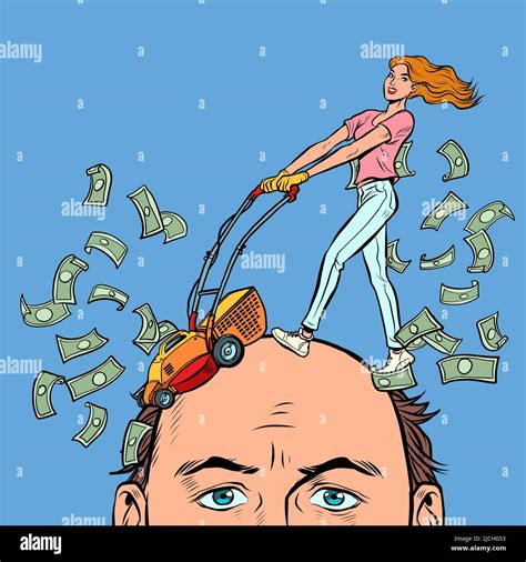 Husband and wife, problems because of money. Expensive divorce, financial litigation concept ...
