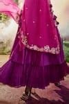 Buy Magenta Chiffon, Chanderi, Organza, Crepe Roohani Layered Gown With ...