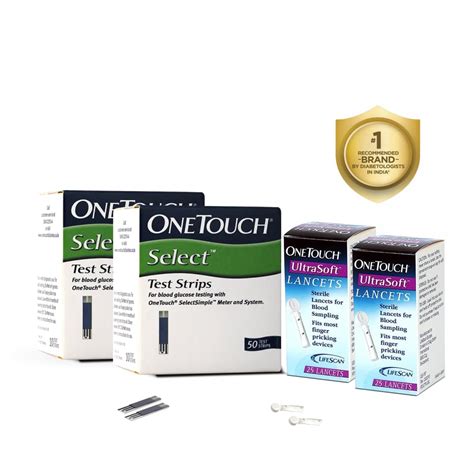 OneTouch Select Test Strips | Pack of 100 Strips with 50 OneTouch ...