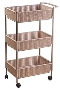 Nayasa Rope Multipurpose Foldable Trolley Basket with Wheels_Brown ...