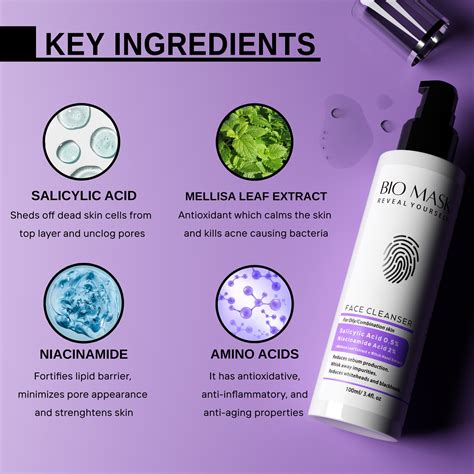 Face Cleanser Formulated With 0.5% Salicylic Acid+ 2% Niacinamide – Biomask