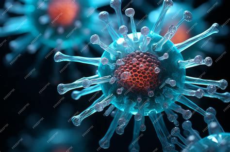 Premium AI Image | Microscope Virus Close Up