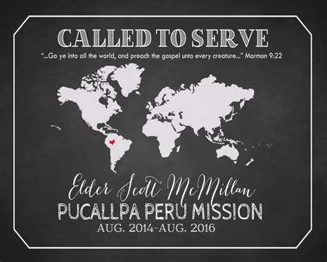 LDS Missionary-world Map Printable-called to Serve-lds-mormon-mission ...