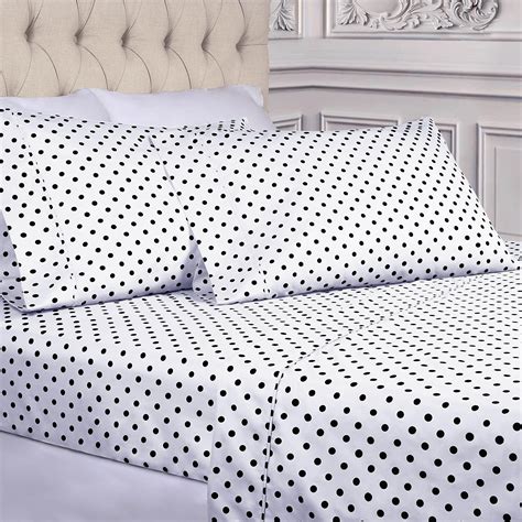 Amazon.com: SUPERIOR Polka Dot Sheet Set, Cotton Blend Bedding Sets ...