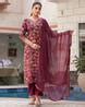 Buy Purple Kurta Suit Sets for Women by Peachmode Online | Ajio.com
