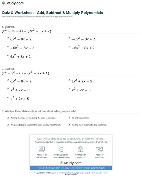 Multiplying Polynomials Worksheet — db-excel.com