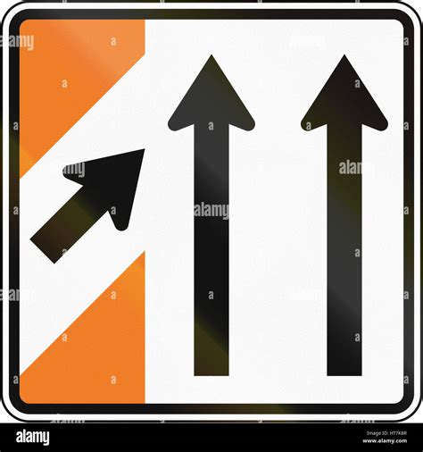 New Zealand road sign - Merging traffic (sign for major road Stock ...