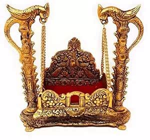 Buy Navyaksh Metal Swing Laddu Gopal Jhula - Handcrafted Golden Finish ...