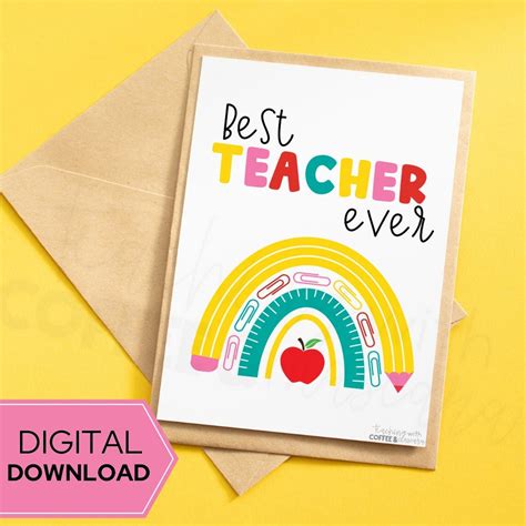 Printable Teacher Appreciation Card | Fill-in Keepsake (PDF) - Etsy