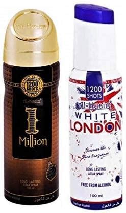 Al Nuaim 1 Million & White London Perfume Spray 1200 Shots Deodorant ...