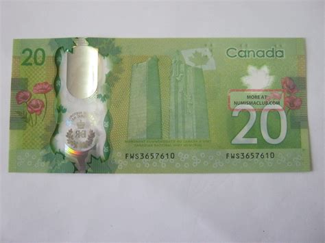 $20 Dollar Canadian 2015 Polymer Bill Uncirculated. Fws3657610