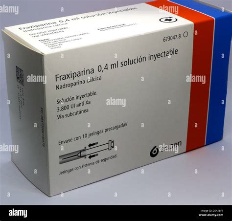Photo of a Cardboard box of Spanish anticoagulent Fraxiparina made by ...