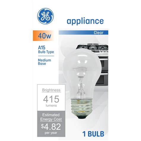 GE Incandescent Light Bulb, 40 Watt, Soft White, A15 Appliance Bulb ...