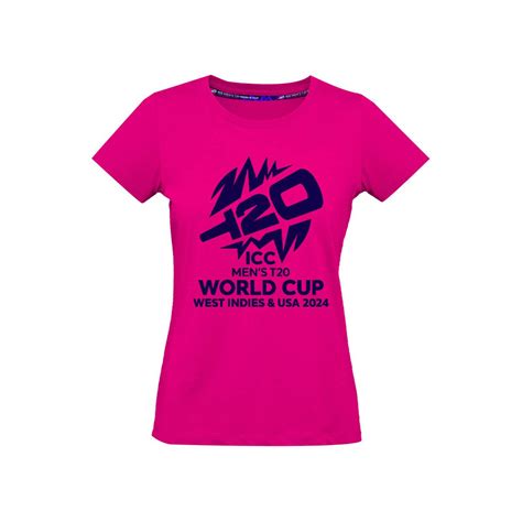 ICC T20 World Cup Women's Neon Pink T-shirt - ICC Men's T20 World Cup ...