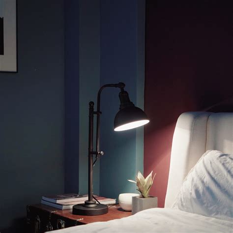 VONLUCE Rustic Desk Lamp Black Adjustable, Industrial Style Metal Task ...