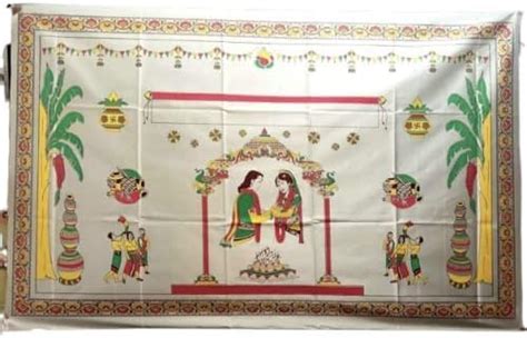 Buy ZDQTRA antarpat wedding cloth held in front of groom bride, mandap ...