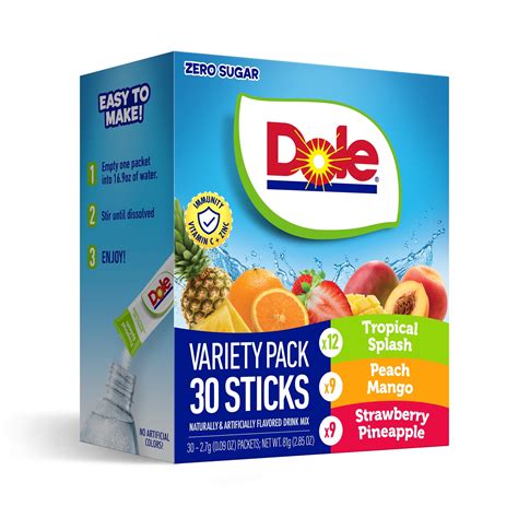 Dole Sugar-Free Fruit Flavored Drink Mix Packets, Tropical Splash ...
