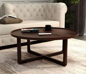 House Of Kuber Solid Sheesham Wood Round Coffee Table, Wooden Center ...