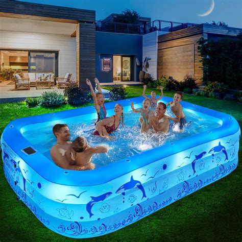 Amazon.com: StarOcean Inflatable Pool with Lights, Upgraded Family ...