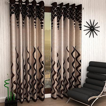 Buy Home Sizzler Abstract 2 Piece Eyelet Polyester Door Curtain Set ...