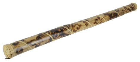 39" Bamboo Rain Stick Percussion Instrument Wood Burned Scroll Design ...