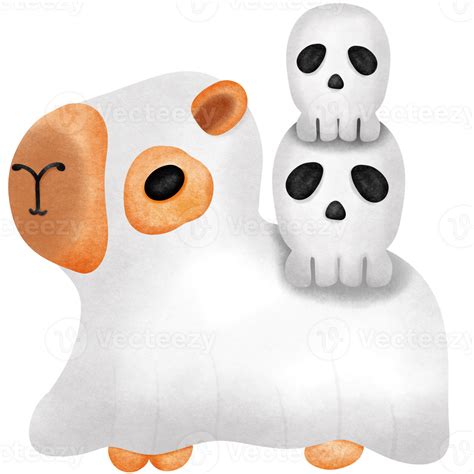 Capybara ghost with skull on back 50237737 PNG
