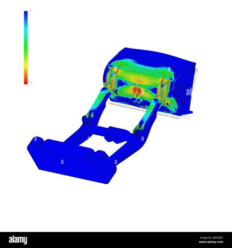 FEM analysis, finite element method analysis, of mechanical assembly, stress test Stock Photo ...