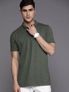 Louis Philippe Sport Solid Men Polo Neck Green T-Shirt - Buy Louis ...