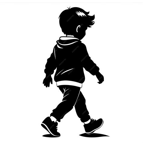 Child Striding Walking Child Symbol silhouette vector illustration ...