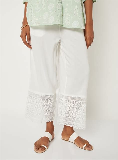 Buy Women Embroidered Hem Palazzos Online at just Rs. 599.0 ...