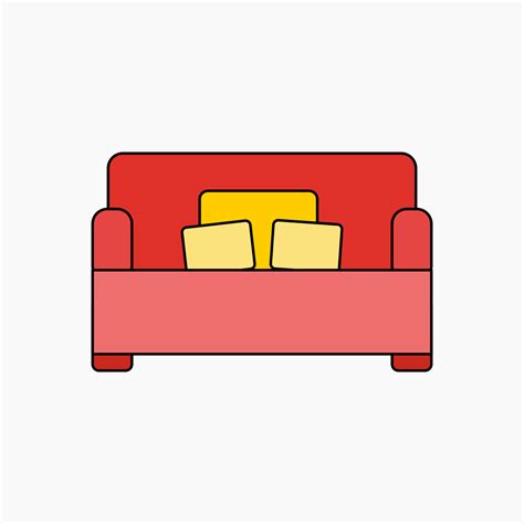 couch or sofa clip art or icon vector illustration for design ...