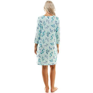Women's Croft & Barrow® Keyhole Three-Quarter Sleeve Sleepshirt