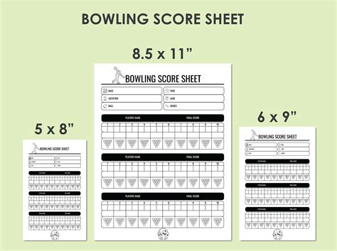 Printable Bowling Score Sheets (Templates) - PDF - WordLayouts