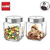 Buy CELLO Qube Fresh Glass Storage Jar with See Through Lid Set of 2 ...