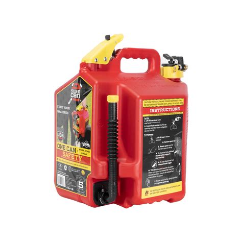 SureCan 5-Gallon Gas Can Red Type II Safety Can Flexible Spout ...