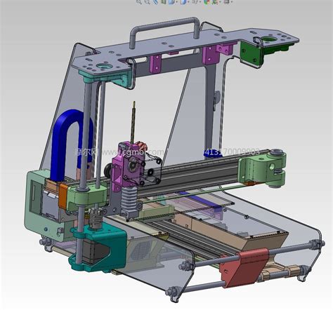 3D打印机结构Solidworks图纸模型,附IGS格式_机械工具模型下载-摩尔网CGMOL