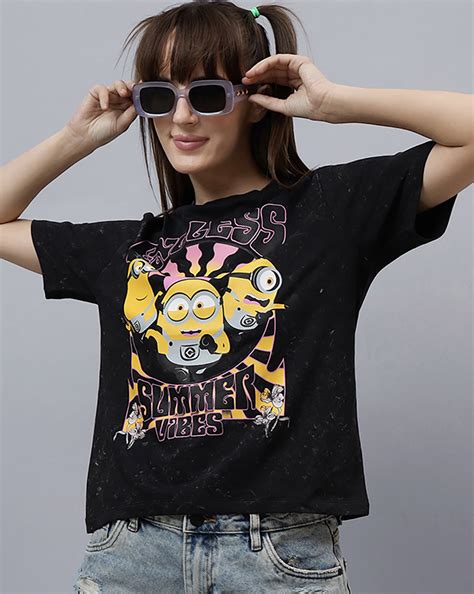 Minions Printed Regular Fit Tshirt For Women – Free Authority