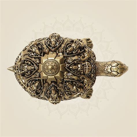 Ashtalakshmi Shree Yantra Brass Tortoise for Wealth Flow