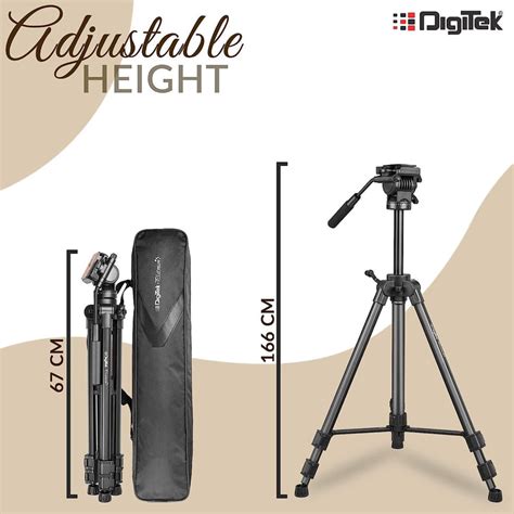 Digitek (DPTR 880 PRO) (165 cm) Platinum Aluminum Light Weight Tripod,