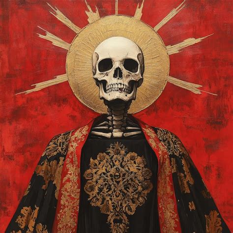 Detailed portrait of santa muerte in ornate robes | Premium AI ...