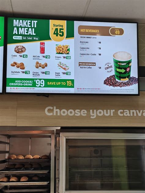 Menu at Subway, Doraha, BPCL Retail Center