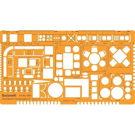 Buy Metric 1:50 Scale Architect Design Drawing Template Stencil ...
