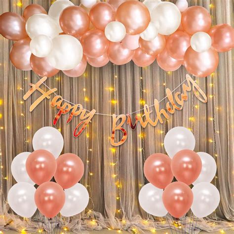 Party Propz Rose Gold Birthday Decoration Set For Birthday Decorations ...