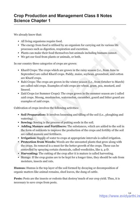 SOLUTION: Crop production and management notes science chapter 1 ...