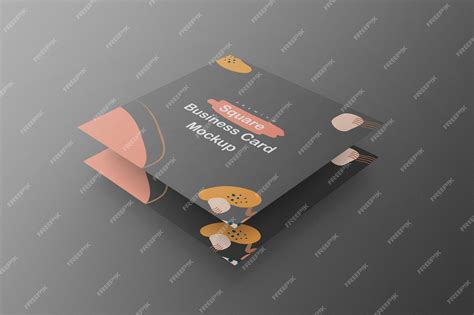 Premium PSD | Square business card mockup psd template