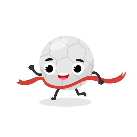 Charakter-Fußball-Gewinner Fußball-Cartoon-Illustration | Premium Vektor
