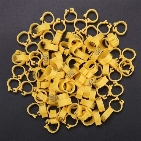Rings, Plastic 6 Different Colors Clip Design 100PCS Letter Leg Rings ...