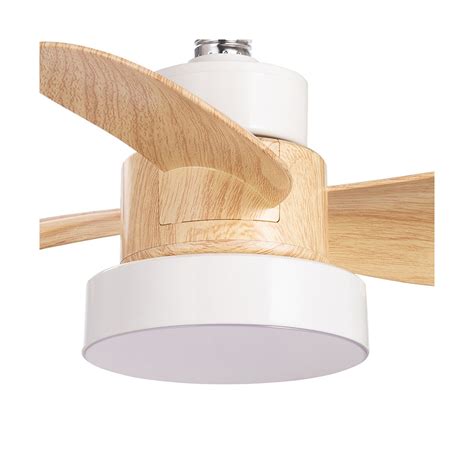 Ventilador LED Bayad Blanco+Haya 15W 1400Lm CCT Dim - CristalRecord