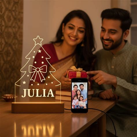 Personalized LED Christmas Tree Table Lamp with Custom Name – BBD GIFTS