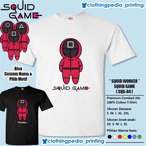 Jual Kaos Baju Keluarga Squid Game SQG-04 Bisa Custom Nama T-Shirt ...